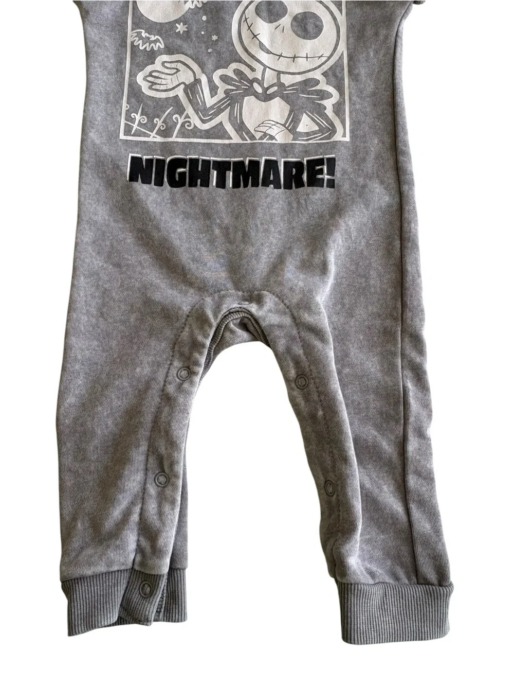 Disney Baby Jack Skellington My Little Nightmare Romper 12M Halloween Gray